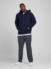 Jack&Jones Plus Pánska mikina JJEBASIC SWEAT ZIP 12182493 Navy Blazer (Veľkosť 3XL)