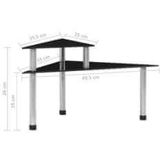 Vidaxl Kuchynská polica čierna 49,5x35x26 cm tvrdené sklo