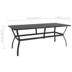 Petromila vidaXL Záhradný stôl antracitový 190x80x72 cm oceľ