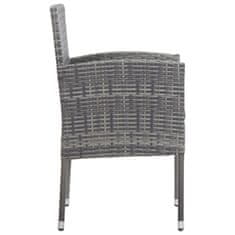 Petromila vidaXL Záhradné stoličky, tmavosivé podložky 4 ks, sivé, polyratan