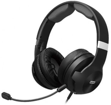 herné slúchadlá Hori Gaming Headset HG, 40mm meniče, mäkké náušníky, multiplatformová podpora, flexibilný mikrofón, ovládač hlasitosti a mikrofónu