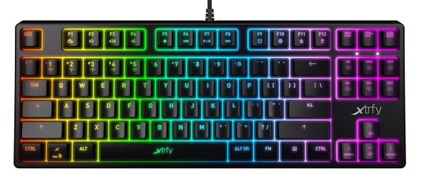 Xrtfy K4 TKL RGB, Kailh Red, US, čierna (XG-K4-RGB-TKL-R-US) herná drôtová klávesnica