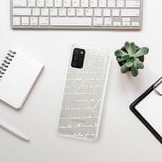 iSaprio Silikónové puzdro - Handwriting 01 - white pre Samsung Galaxy A02s