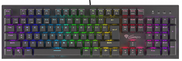 Genesis Thor 300 RGB, Outemu Brown, US (NKG-1571) herná mechanická drôtová prepínače Outemu Brown RGB podsvietenie N-key Rollover anti-ghosting odolnosť proti oteru US rozloženie