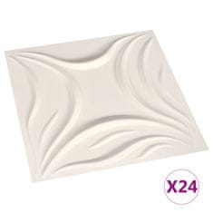 Vidaxl Nástenné 3D panely 24 ks 0,5x0,5 m 6m2