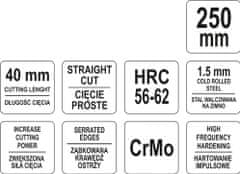 YATO Nožnice na plech 250 mm rovné CrMo