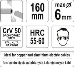 YATO Kliešte štiepacie bočné 160 mm