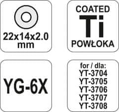 YATO Náhradné koliesko do rezačky s ložiskom 22 x 14 x 2 mm