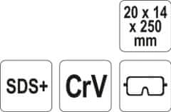 YATO Sekáč SDS+ plochý 20 x 14 x 250 mm CrV
