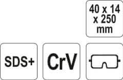 YATO  Sekáč SDS+ plochý 40 x 14 x 250 mm CrV
