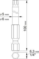 YATO Súprava bitov 1/4" 2 ks TORX L=100 mm T20, T30