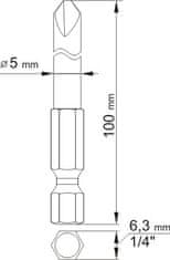 YATO  Súprava bitov 1/4" 2 ks profil Y L=100 mm #1, #3