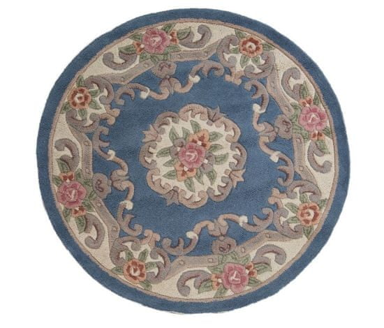 Flair Ručne všívaný kusový koberec Lotus premium Blue kruh