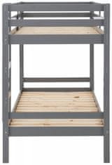 Danish Style Poschodová posteľ Ali I., 208 cm, sivá