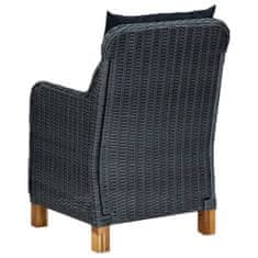 Petromila vidaXL Záhradné stoličky s podložkami 2 ks, polyratan, tmavosivé