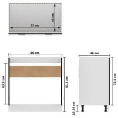 Vidaxl Skrinka pod drez, lesklá čierna 80x46x81,5 cm, drevotrieska