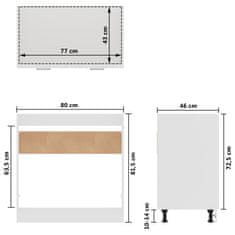 Vidaxl Skrinka pod drez, biela 80x46x81,5 cm, drevotrieska