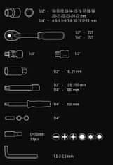 NEO Tools NEO Tools Gola sada 73 ks., 1/2", 1/4" , CrV
