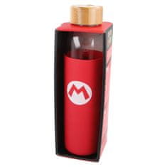 Stor Sklenená fľaša so silikónovým povrchom SUPER MARIO 585ml, 00385