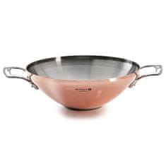 de Buyer Hrniec , 6247.32 PRIMA MATERA WOK, medený/nerez oceľ, magnetické dno, 2 rukoväte z nerezovej ocele, priemer 32 cm, objem 4 L, výška 12.5 cm, váha 2.5 kg