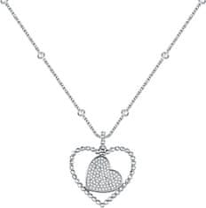 Morellato Romantický oceľový náhrdelník Srdce s kryštálmi Dolcevita SAUA03