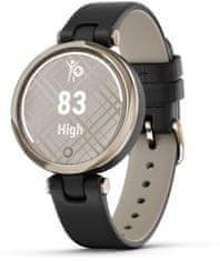 Garmin LILY Classic, Italian Leather, Cream Gold/Black