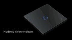 HEVOLTA Glasense sklenený vypínač 2-tlačidlový + voľný rámik, WiFi, Polarium White