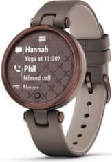 Garmin LILY Classic, Italian Leather, Dark Bronze/Paloma