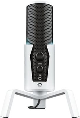 Trust GXT 258W Fyru (24257) kovový statív 4 záznamy všesmerový kardioidný stereo dvojsmerový kondenzátorový mikrofón POP filter USB Plug and Play