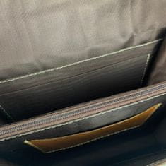 VegaLM Kožená crossbody kabelka ručne tieňovaná v hnedej farbe, uzatváranie na magnet