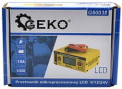 GEKO Nabíjačka batérii mikroprocesorová LCD 6/12/24V, 6-150 Ah, nabíjací prúd 10 A, GEKO