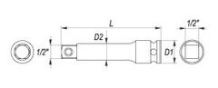 YATO  Nádstavec na račni predlžovací 1/2" X 75 mm