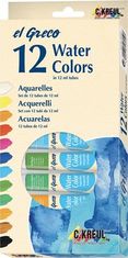KREUL Sada Akvarelové farby EL GRECO, v tubách 12 ml, 12 farieb