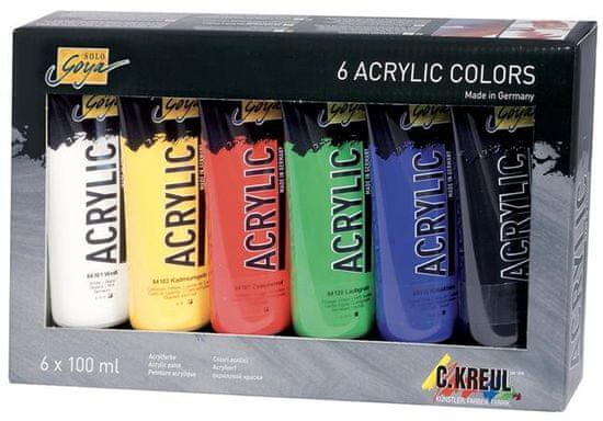 KREUL Sada Akrylová farba "SOLO GOYA", 6 farieb, 100 ml v tube