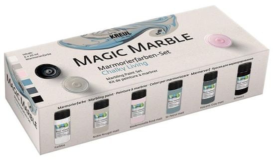 KREUL Sada mramorovacie farba Magic Marble Kriedové farby 6 x 20 ml