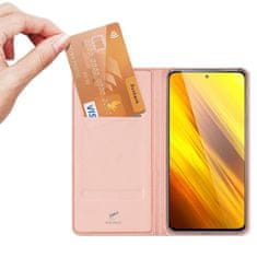 Dux Ducis Skin Pro knižkové kožené puzdro na Xiaomi Poco X3 NFC / X3 Pro, ružové