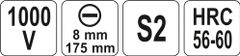 YATO Skrutkovač plochý 8 x 175 mm izolovaný 1kV