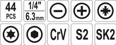 YATO Súprava náradia YATO taška 44ks (CrV 6140)