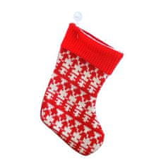 MAGIC HOME Ozdoba Vianoce, ponožka, červená, vianočný motív, bal. 5 ks