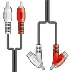 AV:link kábel 2x RCA samec - 2x zlučovací RCA samec, 1.8m