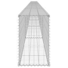 Vidaxl Gabiónová stena s krytmi, pozinkovaná oceľ 900x30x50 cm