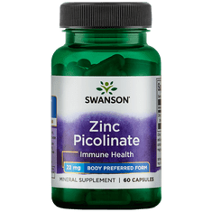 Swanson Zinc Picolinate, Zinok Pikolinát, 22 mg, 60 kapsúl