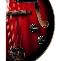 Stagg M50 E, elektroakustická bluegrassová mandolína, redburst