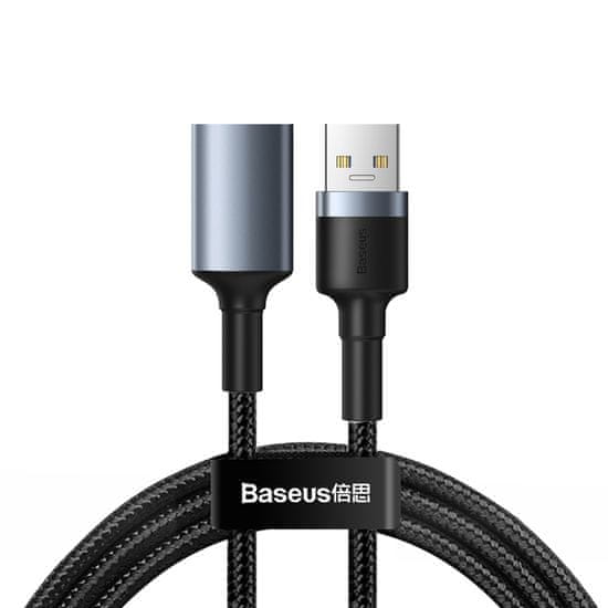 BASEUS Cafule nabíjací / dátový kábel USB 3.0 samec na USB 3.0 samica 2 A 1 m CADKLF-B0G, sivá