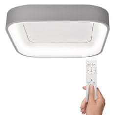 Solight LED stropné svetlo štvorcové Treviso, 48W, 2880lm, stmievateľné, diaľkové ovládanie, sivá, WO769-G