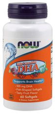 NOW Foods DHA Kids Chewable (Omega-3), 100 mg, 60 žuvacích kapsúl