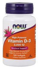 NOW Foods Vitamín D3, 2000 IU, 120 softgel kapsúl