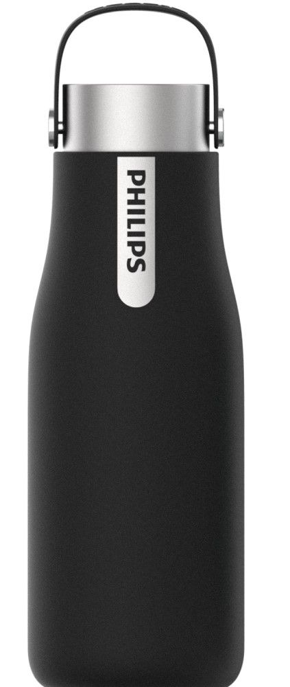 Philips Samočistiaca fľaša GoZero UV AWP2788BK, 590 ml, UV sterilizácia, thermo, nerezová oceľ, čierna