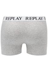 Replay Boxerky Boxer Style 01/C Basic Cuff Logo 2Pcs Box - Medium Grey Mel/White S