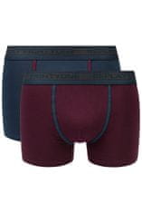 Replay Boxerky Boxer Style 6 Cuff Logo&Contrast Piping 2Pcs Box - Dark Blue/Bordeaux S